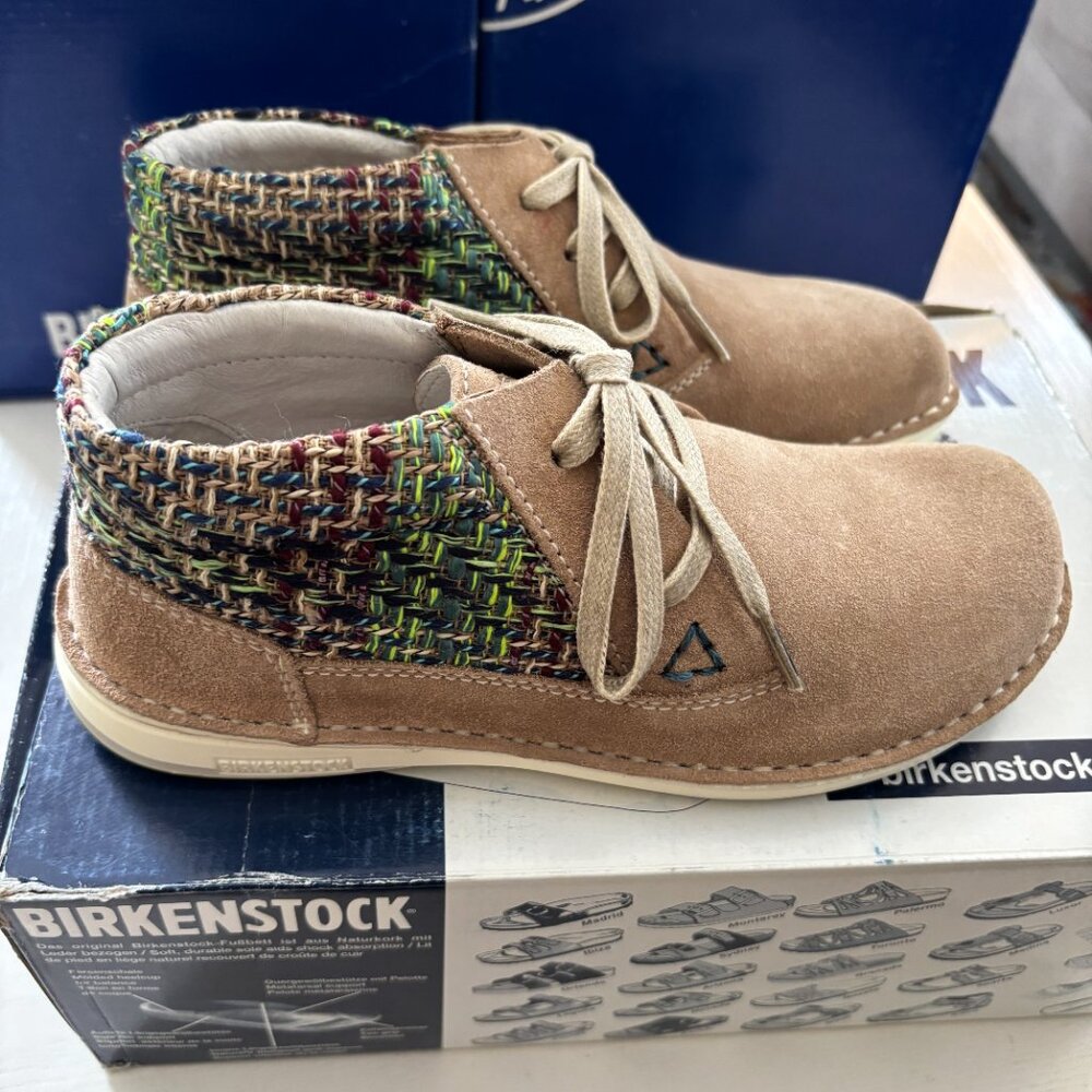 NIB | Birkenstock Memphis High Lace Up Tan Sand Narrow Width EU 37